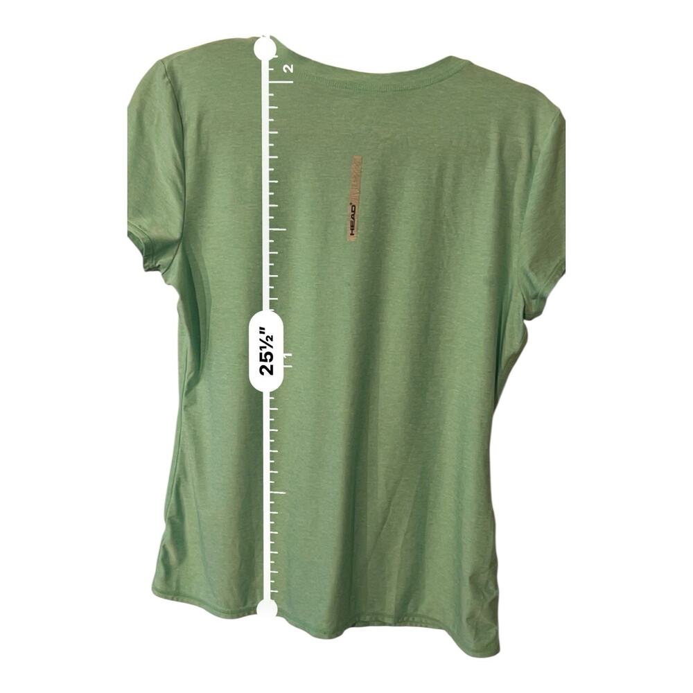 HEAD Dri Fit Shirt Heathered Mint Green V-Neck Mint Top Size Medium - Picture 3 of 6